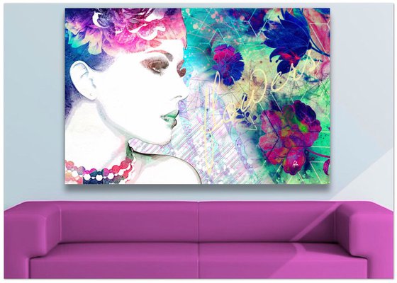 Flowers 2 | Digital Painting printed on Canvas | Simone Morana Cyla | 2015 | Unique Artwork | 80 x 53.3 cm | Published |