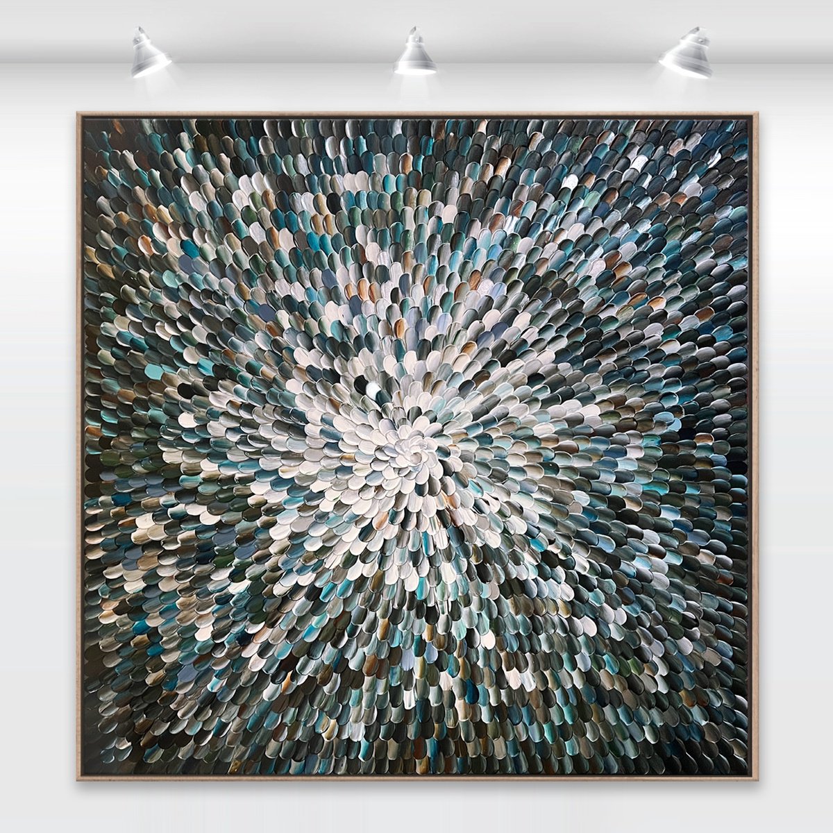 Organic Abstract Acrylic Painting By Tatiana Georgieva, 41 X 41", Noir 11, Original Artwork