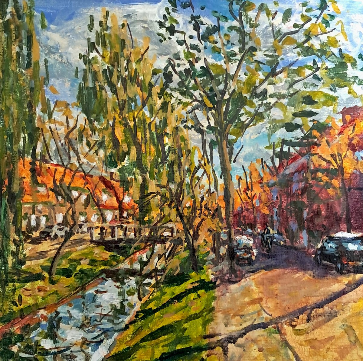  Old Dutch Cityscape By Dimitris Voyiazoglou, 12 X 12, Artwork For Sale On Artfinder