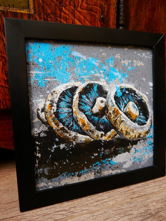 Mushrooms Starwars  FRAMED - Still life - READY TO HANG Food Original