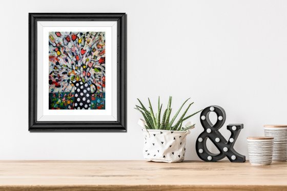 Flowers in a Polka Dot Vase III