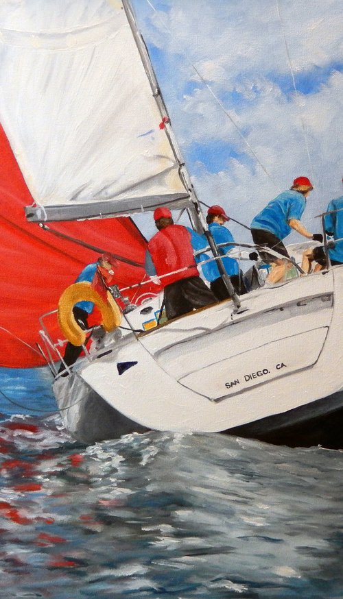 "Beam Reach" - Sailing - Sailboat by Katrina Case