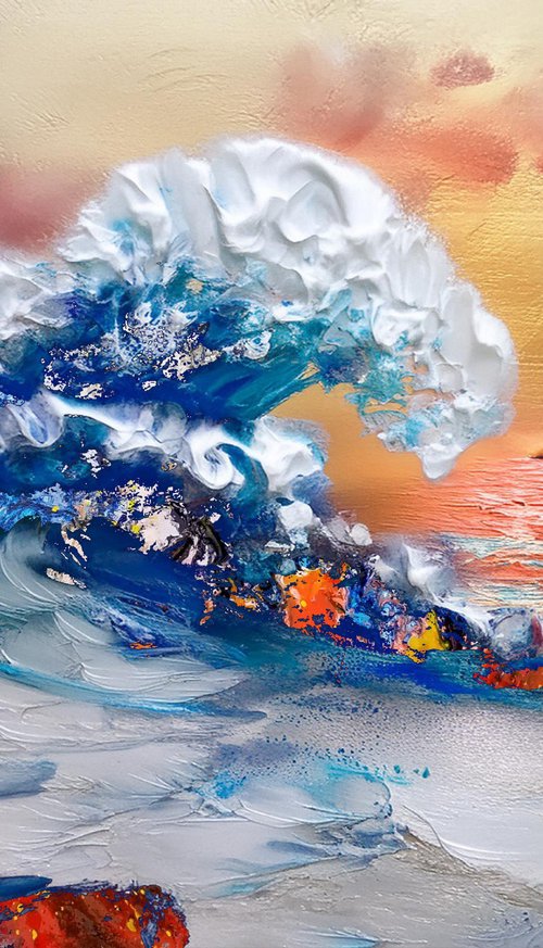 Abstract Painting Ocean Wave by Nikolina Andrea Seascapes and Abstracts