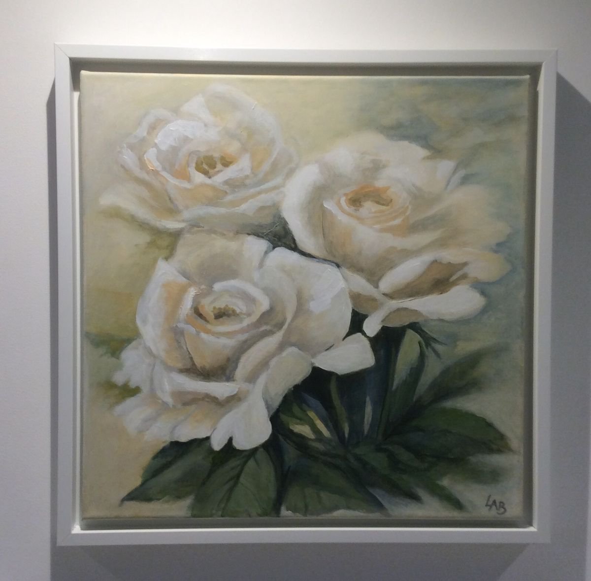 white rose acrylic painting