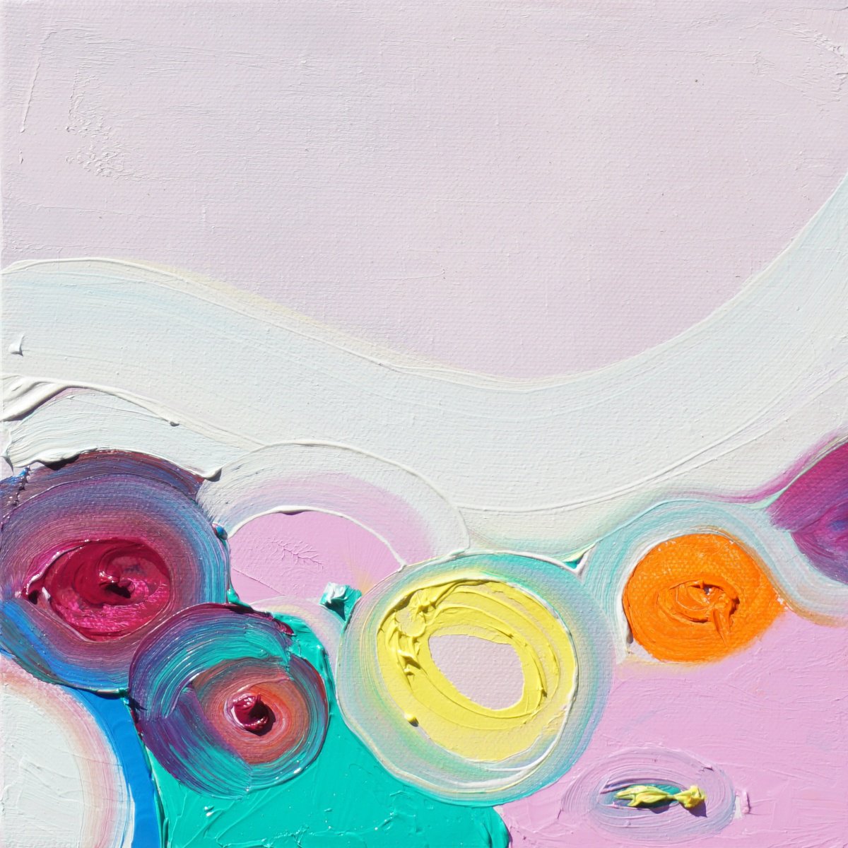 Abstract Oil Painting By Jelena B, 8 X 8, Summer 2025/2, Original Artwork