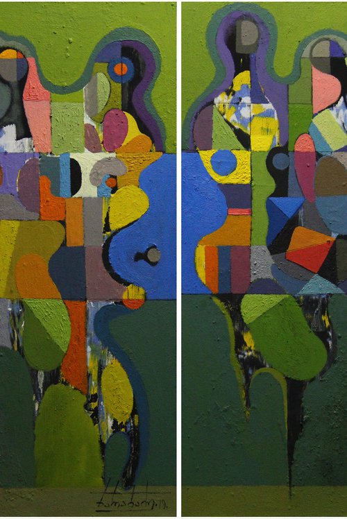 Picnic. Diptych by Zaza Kharabadze