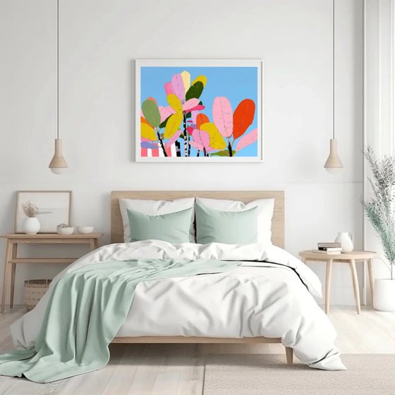 Dancing Leaves in a Quiet Blue Sky