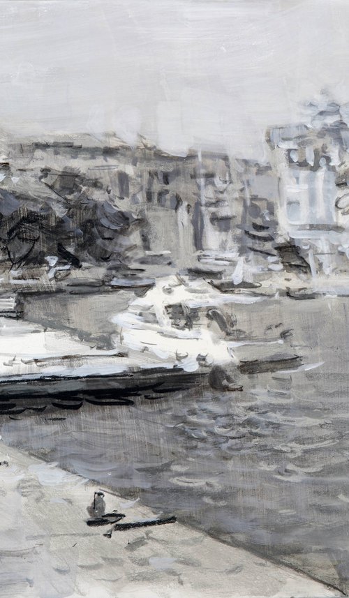 Boat at the marina by Eugene Segal