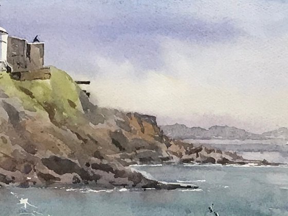 Mumbles Lighthouse from Bracelet Bay