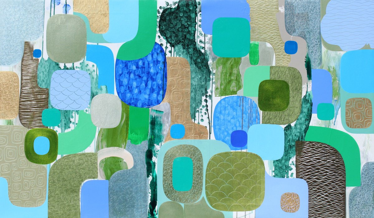 Blue Green Dreams By Martina Boycheva, 47 X 28, Artwork For Sale On Artfinder