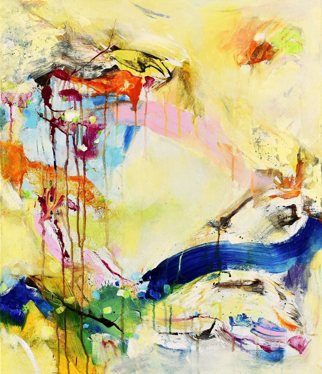 Expressive Abstract Acrylic Painting By Radek Smach, 24 X 28", As261, Original Artwork