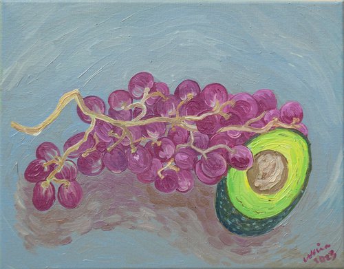 Grapes and avocado by Kirsty Wain