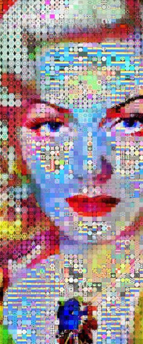 Lana Turner abstract Collage by John Lijo Bluefish