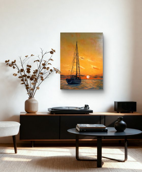 Sailboat at sunset