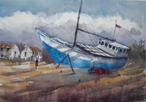boat stranded 2 by Giorgio Gosti