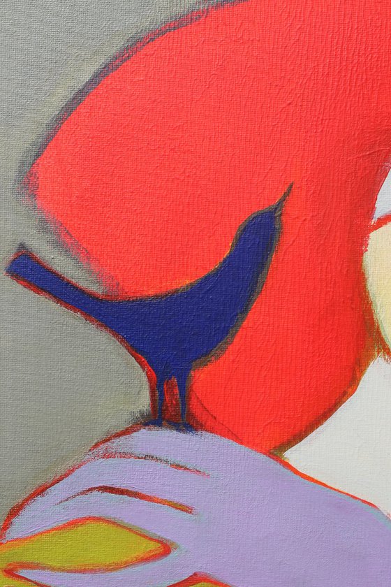 Portrait with a thrush.