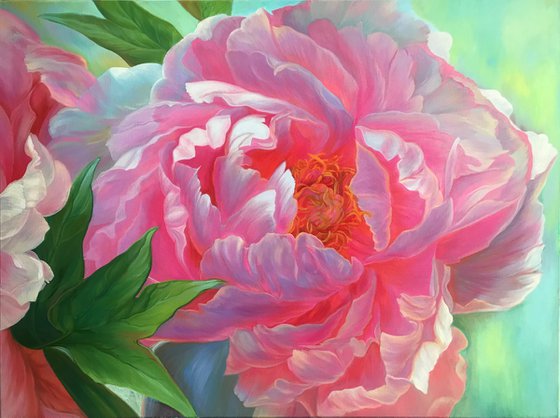 Peony on the sun