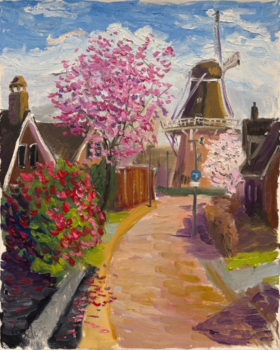 Blossoming Trees and Windmill