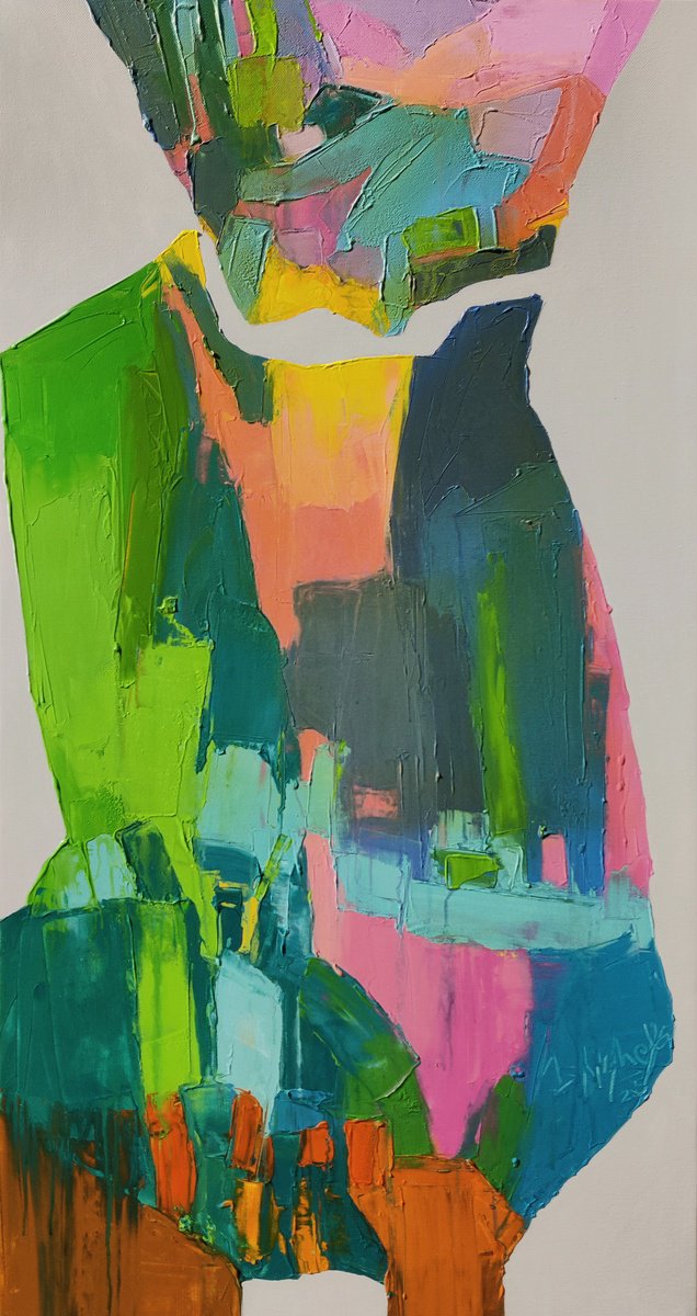 Abstract Acrylic Painting By Abhishek Kumar, 30 X 54, Luminous Ridge, Original Artwork