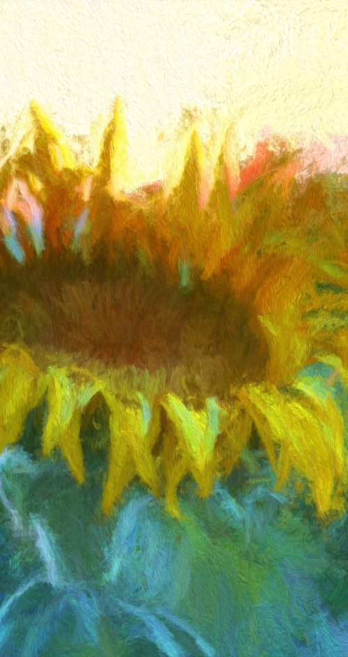 Sunflower Glow by Lena Owens at OLena Art