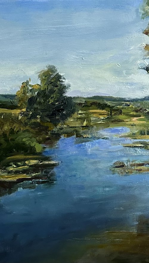 On the riverbank by Irina Sherbiak