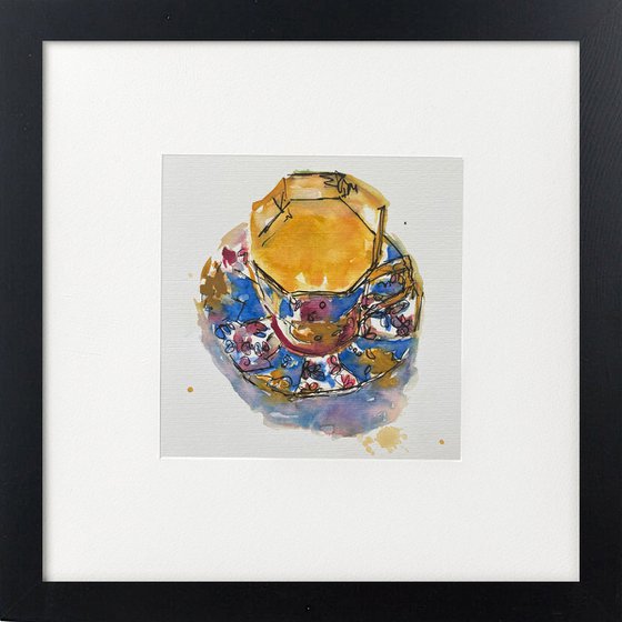 Teatime cup 3 framed