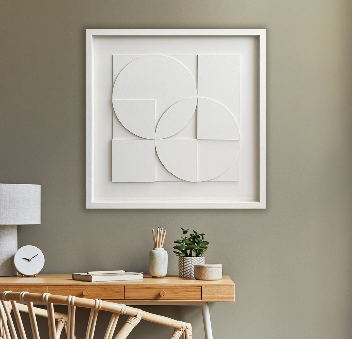 Geometric Abstract Relief By Liam Roberts, 20 X 20", Connection, Original Artwork