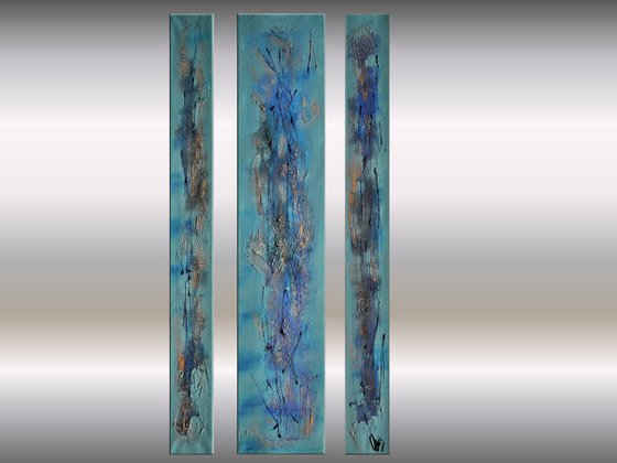 Blue Elegance   Abstract Acrylic Painting Canvas art Wall Art