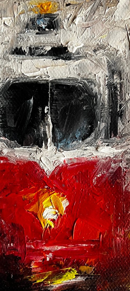 Street Symphony - Abstracted Tram Painting by Ahmed Mande