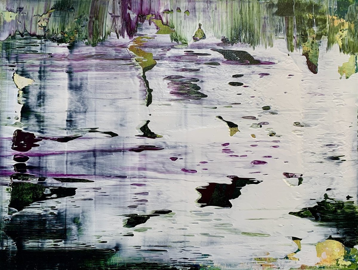 Abstract Acrylic Painting By Richard Heys, 17 X 13", Light Field Xiv, Original Artwork