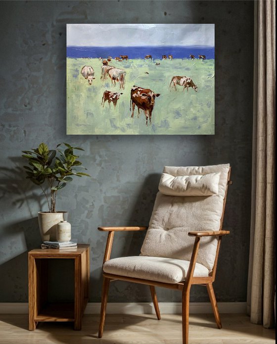 Landscape with cows.