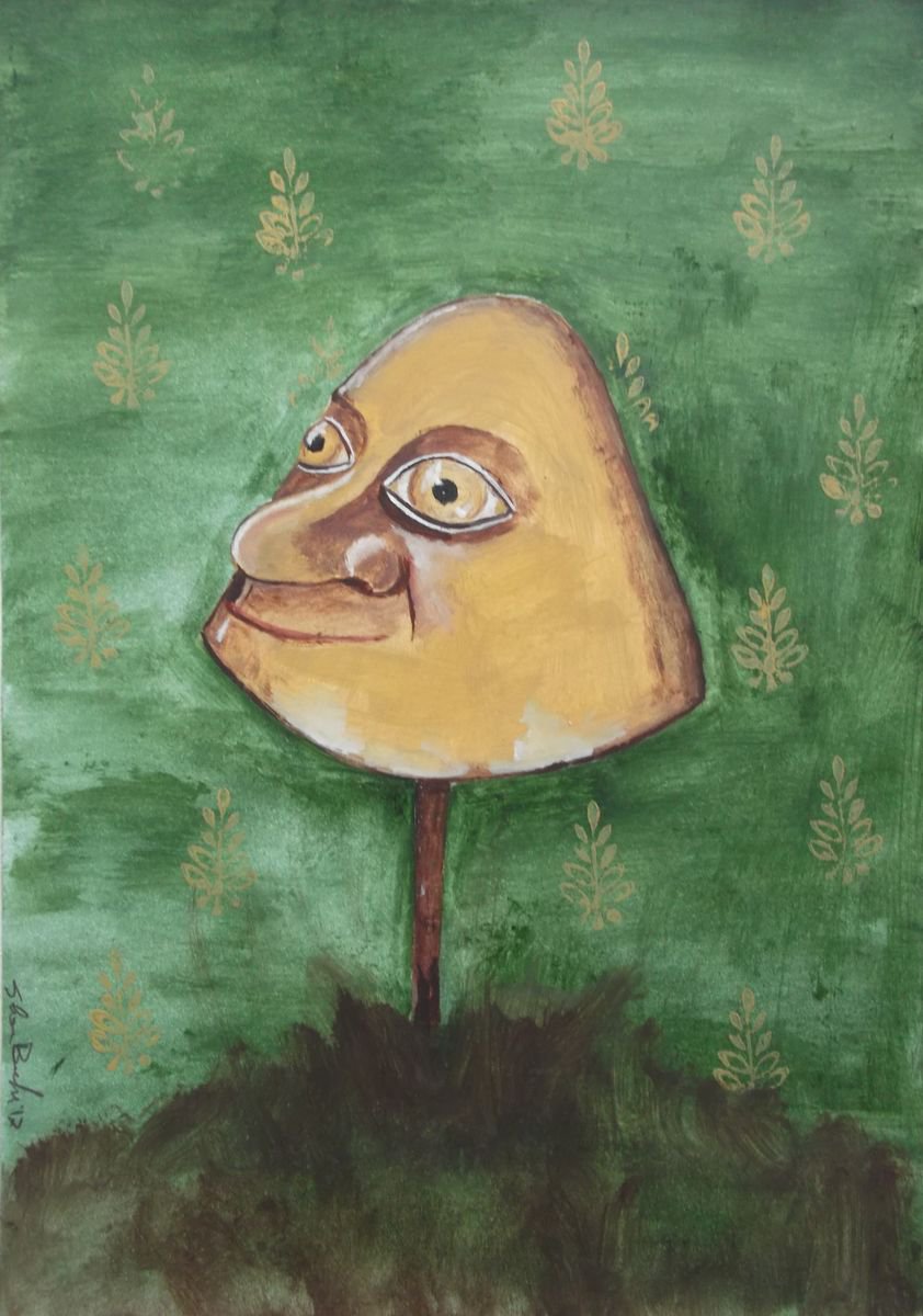 The freaky mushroom - oil on paper by Silvia Beneforti