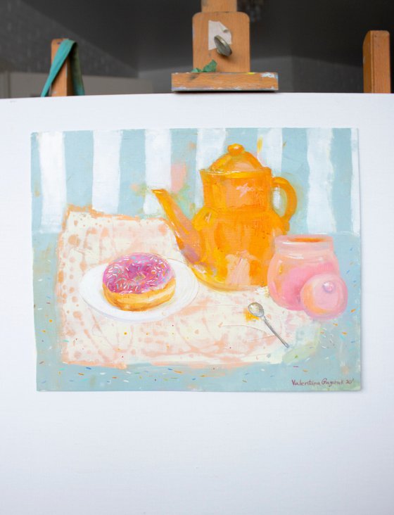 Sweet still life with donut