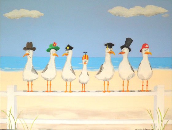 Seagulls With Hats