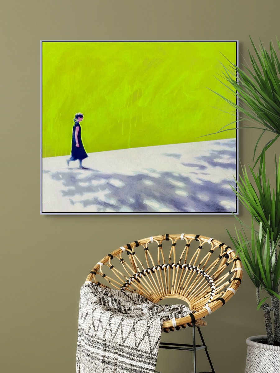 Impressionistic Landscape Oil Painting By Evgen Semenyuk, 31 X 28, In The Shade Of Plane Trees, Original Artwork