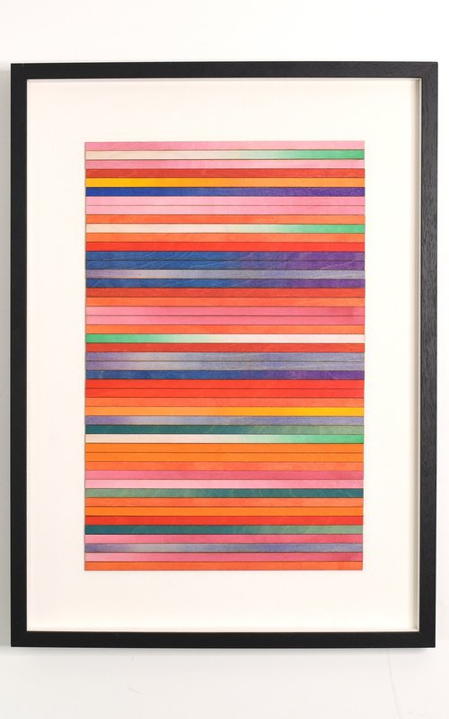 Red & Blue Irregular Stripe by Amelia Coward