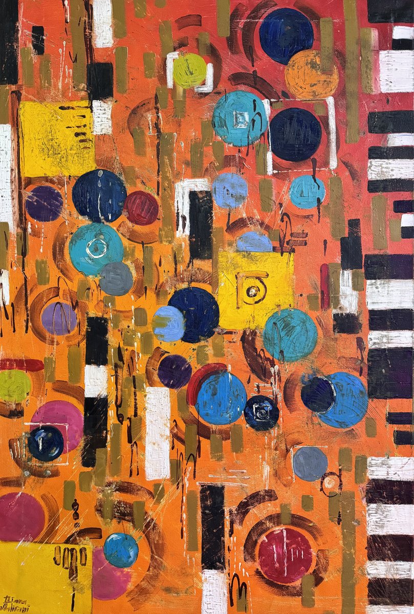 Abstract Oil Painting By Diana Malivani, 24 X 35, Untitled, Original Artwork