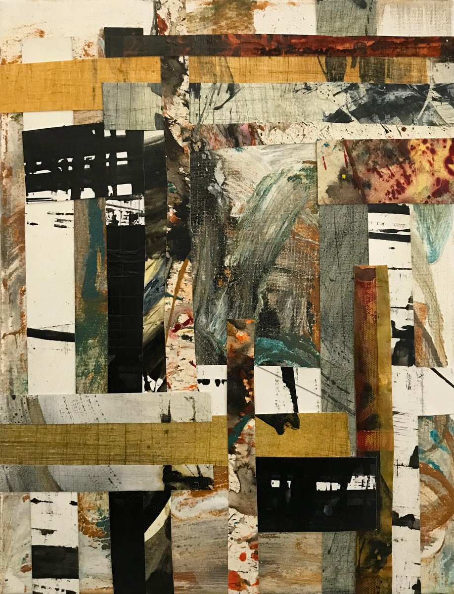 Abstract Collage By Kris Haas, 11 X 14", Mood, Original Artwork