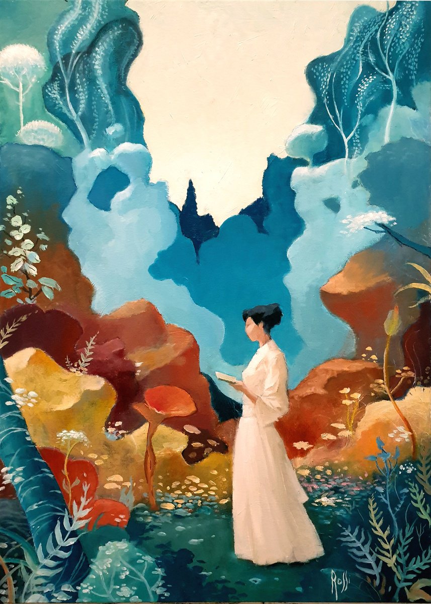 Impressionistic Botanical Oil Painting By Armando Rossi, 20 X 28, Blooming, Original Artwork