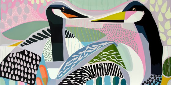 Geometric abstraction with birds #7