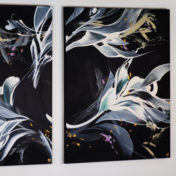 Shadows in Bloom Diptych