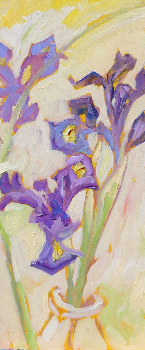 Spring Garden Flowers #1 - Elegant Irises by Mary Kemp