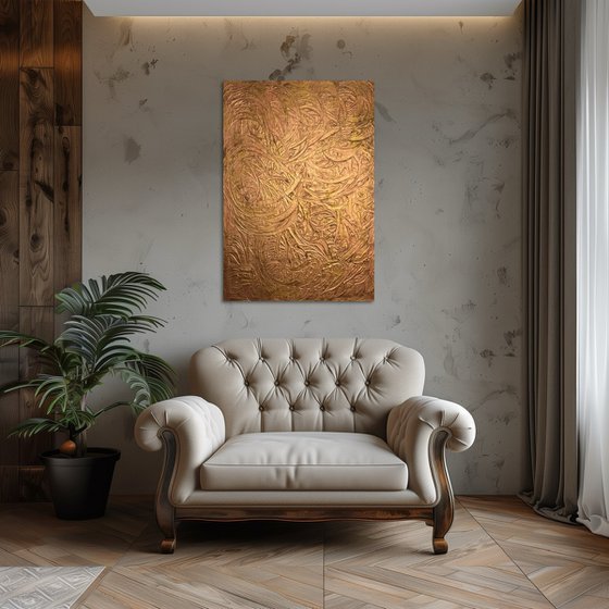 „GILDED ARABESQUE“ 100x70x2 cm