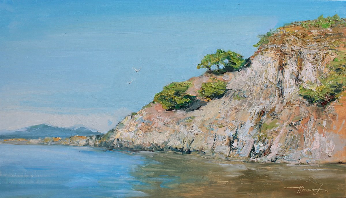 Expressive Oil Painting , Over The Bay By Hovart, 28 X 16, Artwork For Sale On Artfinder