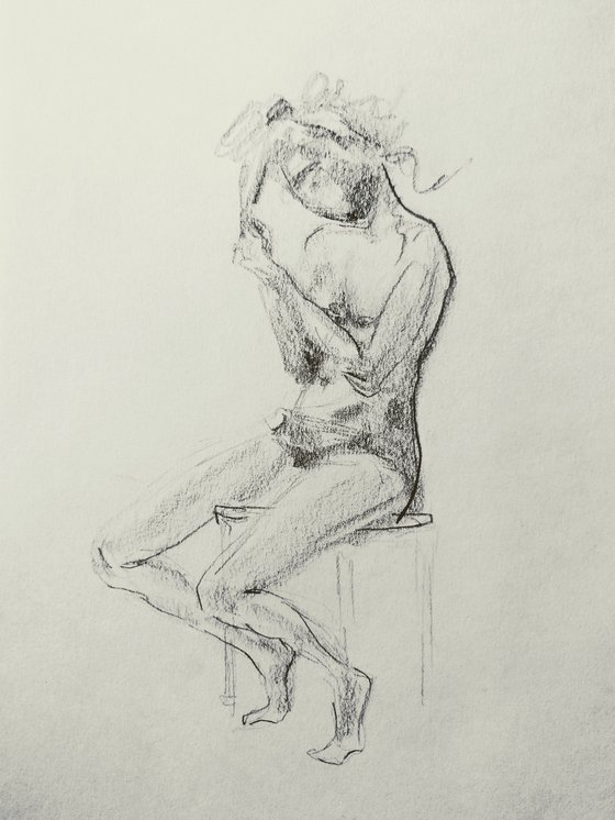 Nude. Original pencil drawing.