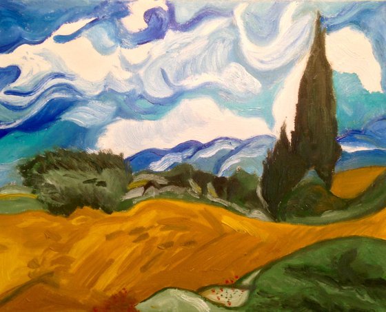 Cypresses inspired by van Gogh