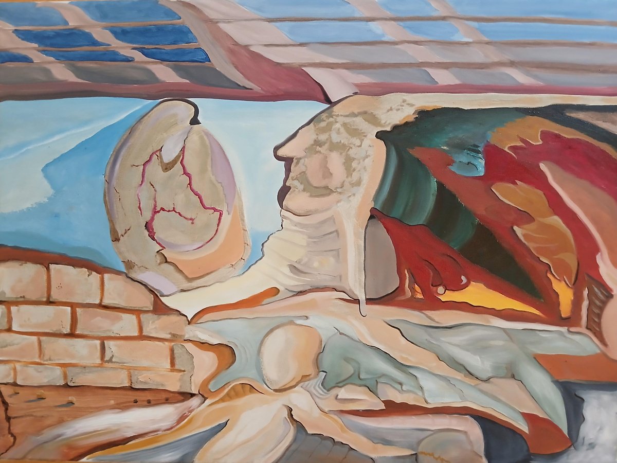 Surrealistic Oil Painting , Ptolymes Breach By Randy Pratt, 24 X 18, Artwork For Sale On Artfinder