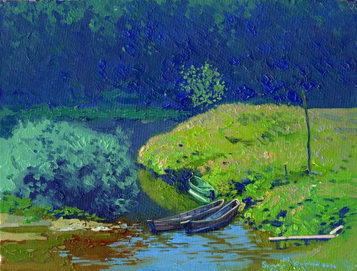 Boats. Chusovaya River. Kyn Ural by Simon Kozhin