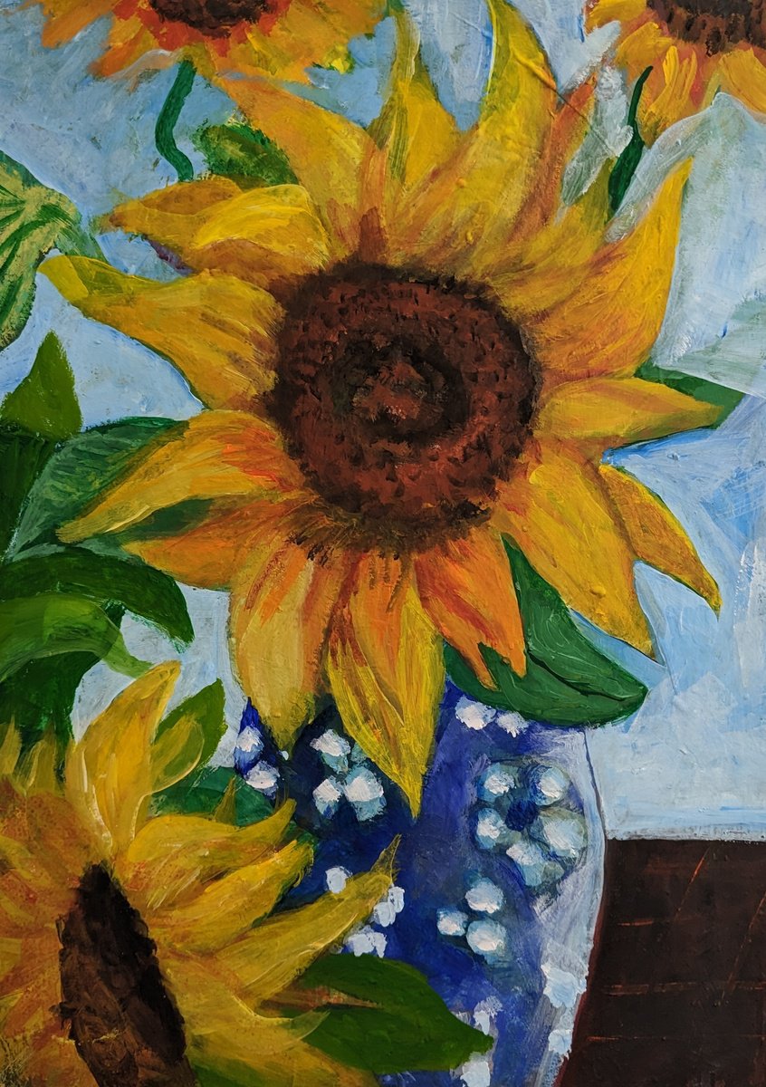 Sunflowers - Painting by Richard  Kuhn