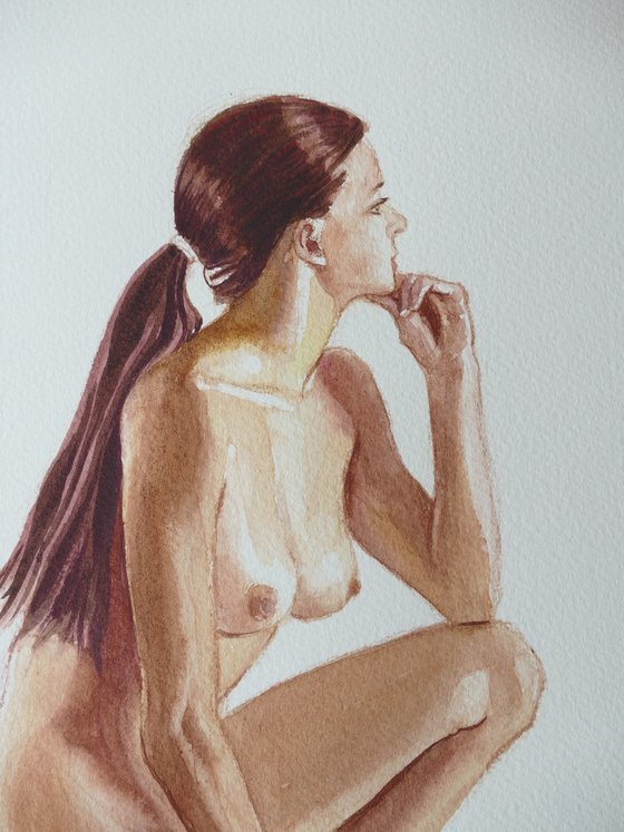 Seated female nude